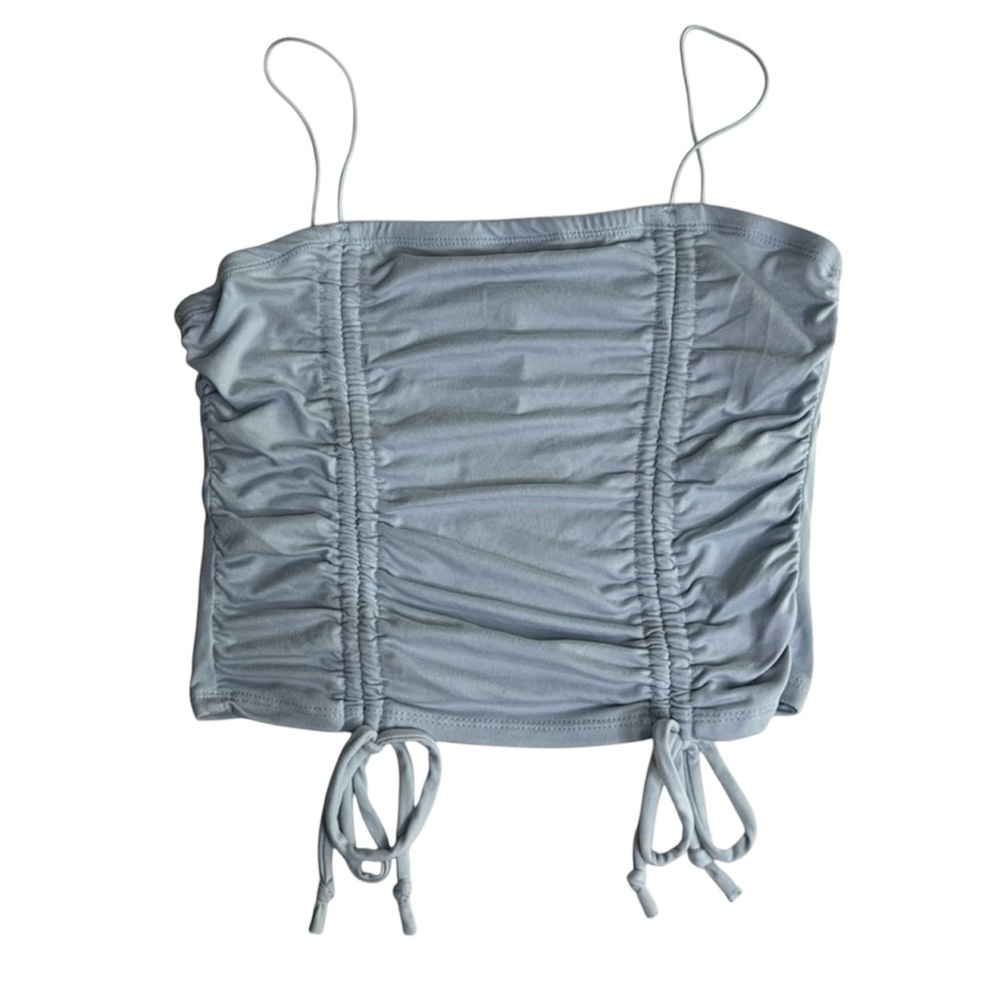 Fashion Nova Take You Off Blocked Top - Small, Blue